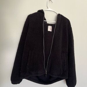 sherpa hooded zipper